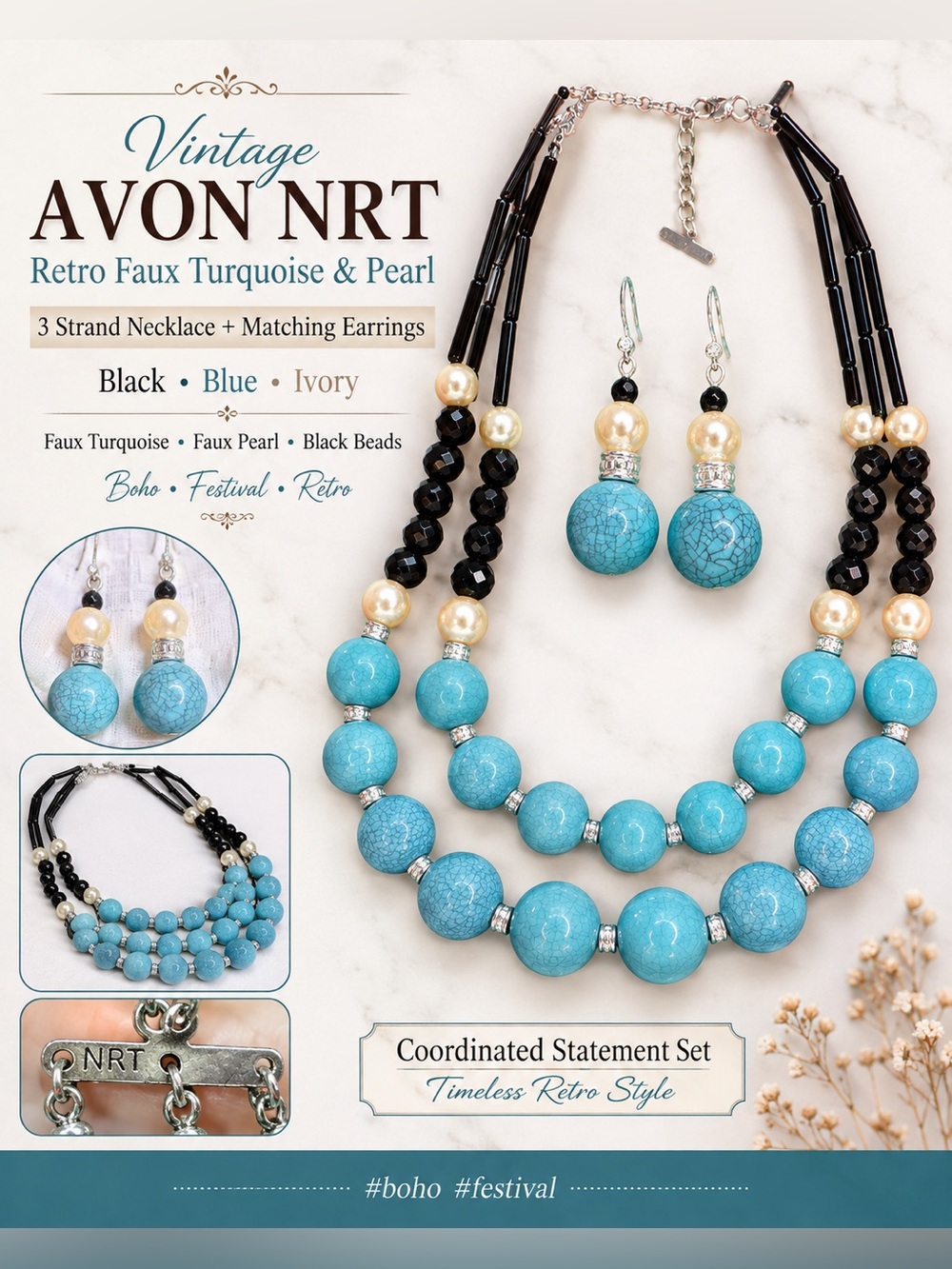 Avon vintage NRT Necklace & Earring set